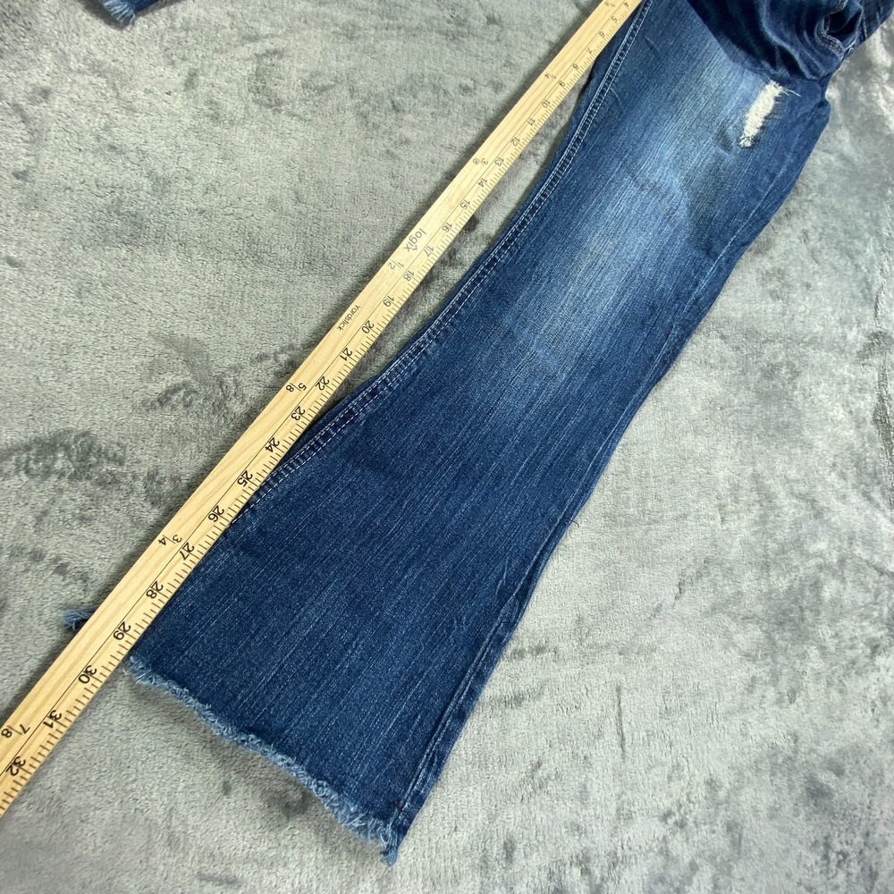 Hippie Laundry Jeans Womens 9 Blue Patchwork Y2K Boho‎ Festival Bootcut Distress - Picture 7 of 10